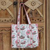 Blockprint shoulder bag white